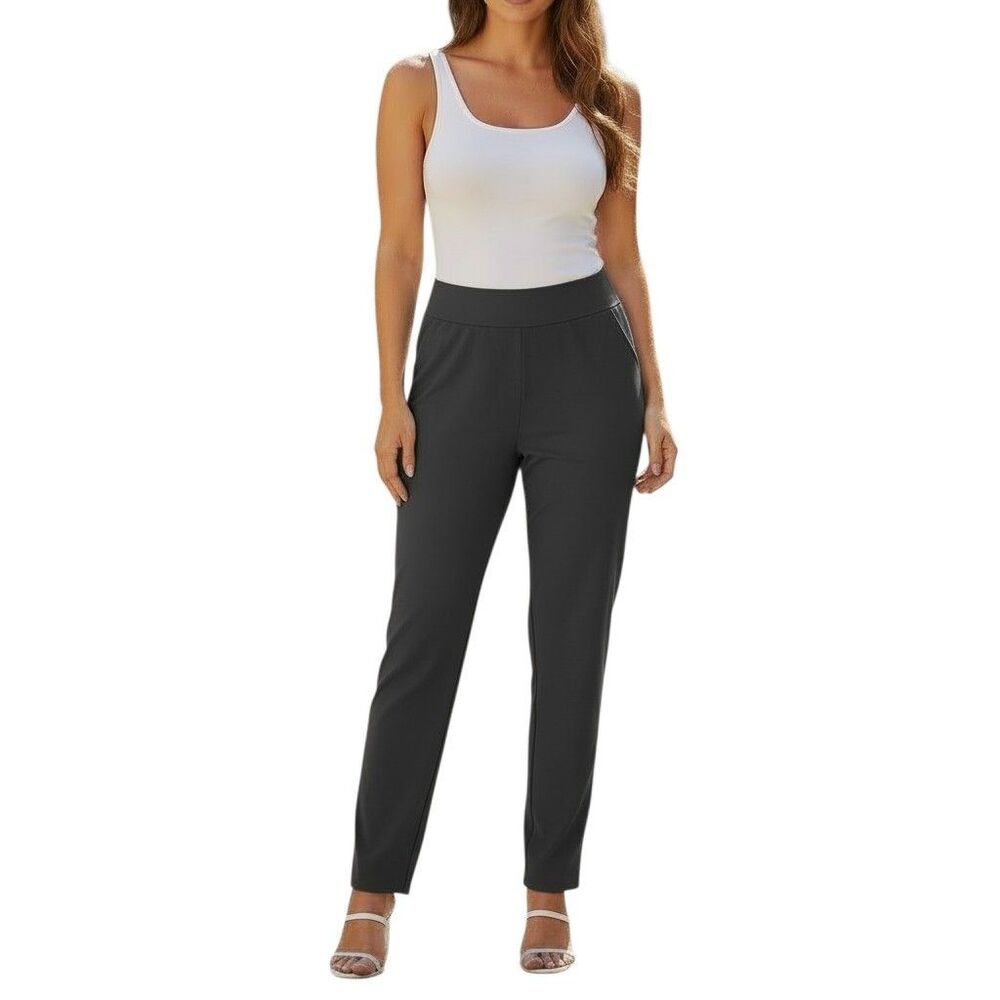 Dalia Pants Womens Medium Gray Ponte Tummy Control Mid Rise NWT
